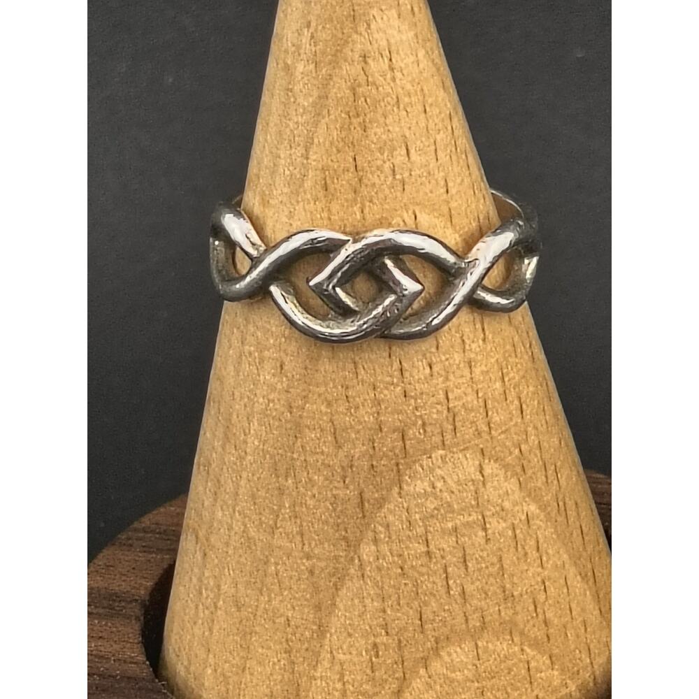 Vintage Sterling Silver Celtic Knot Band Ring Sz 5.5 2g
